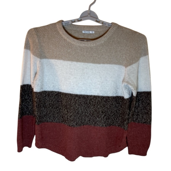 Pink Clover Sweaters - Colorblock Women's Stylish Sweater XL